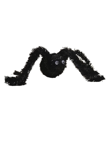 Black Tinsel Spider With Googly Eyes - Gisela Graham
