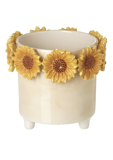 Ceramic Plant Pot Cover - Sunflower - Heaven Sends