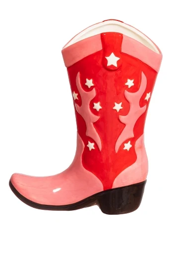 Cowboy Boot Vase - Red - Flower Vase - Sass And Belle