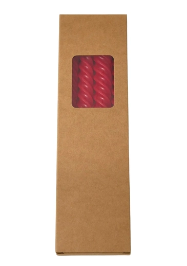 Dinner Candles Pack Of 4 - Red Twisted - Daankromhout.Nl