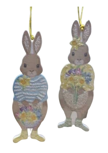 Hanging Decoration - Glitter Easter Bunny - Gisela Graham