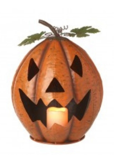 Metal Pumpkin Halloween Candle Holder - Heaven Sends