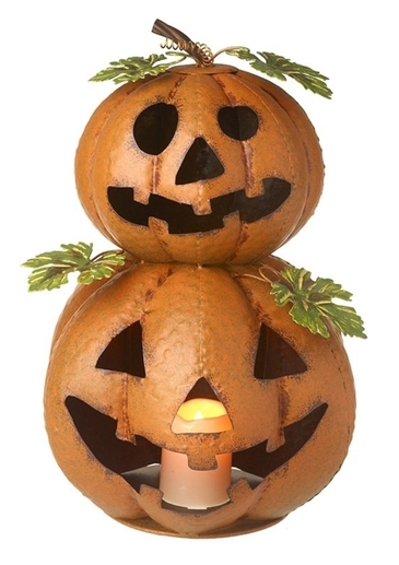 Metal Two Stack Pumkn Halloween Decor - Heaven Sends